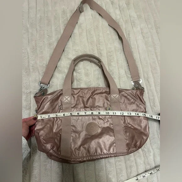 Kipling Art Mini handbag in a metallic rose - Picture 15 of 16